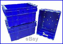 NEW BLUE Swingbar Stack Nest Plastic Storage Boxes Containers Crates 600 x 400mm