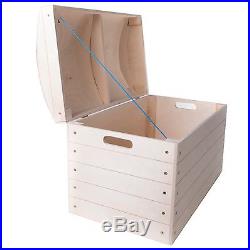 unpainted wooden chest