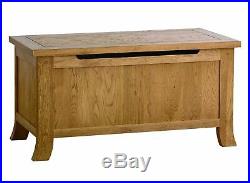 100% Solid Oak Large Blanket Box Toy Storage Trunk/Chest Wooden Ottoman