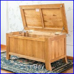 100% Solid Oak Large Blanket Box Toy Storage Trunk/Chest Wooden Ottoman