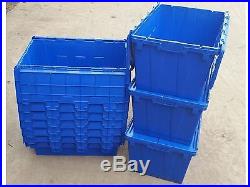 100x Large Boxes, Removal Packing Storage Crate, Tote Box, Container, Stackable