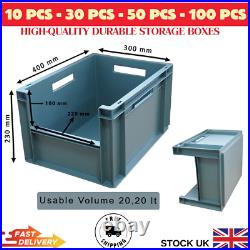 10-30-50-100 Pcs Heavy Stacking Industrial Plastic Storage Boxes 20Lt-46Lt-66 Lt