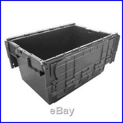10 LARGE Black Used Plastic Removal Storage Crates Box Container 80 Litres
