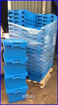 10 X Large Blue Heavy Duty Totes, Crates, Storage Boxes Holds 25kg