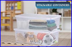 10 x 62L Large Clear Plastic Storage Boxes with Lids Underbed Storage Containers