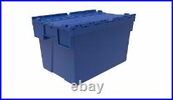 10 x 65 Litre Coloured Plastic Storage Boxes Containers Crates Totes with Lids