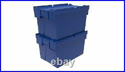 10 x 65 Litre Coloured Plastic Storage Boxes Containers Crates Totes with Lids