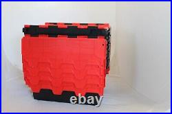 10 x Black/Red LARGE New Removal Storage Crate Box Container 80L