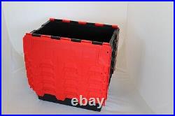 10 x Black/Red LARGE New Removal Storage Crate Box Container 80L