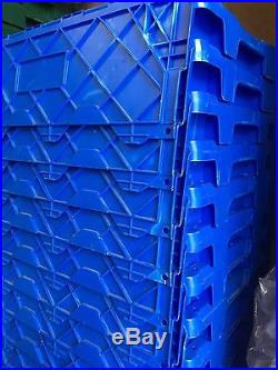 10 x Heavy Duty Plastic Storage/Removal Crates (Blue)