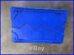 10 x Heavy Duty Plastic Storage/Removal Crates (Blue)