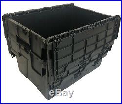 10 x NEW BLACK 53 Litre Plastic Storage Boxes Containers Crates Totes with Lids