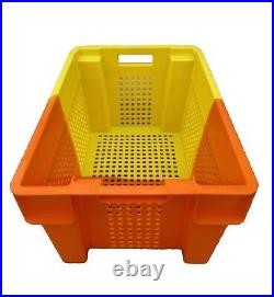 10 x NEW Two Tone Vented Plastic Stacking Euro Boxes Totes 600 x 400 x 300mm