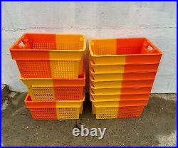 10 x Two Tone Side Vented Plastic Stack & Nest Boxes Totes 600 x 400 x 300mm