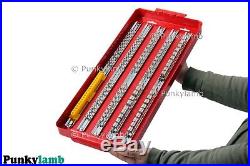 110pc Large Deep Socket Set Rail Rack Tray 1/4 3/8 1/2 Clip Tool Box Storage