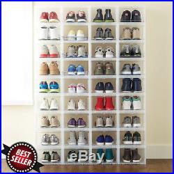 12 New Drop Front Shoe Box Men's Large Sneakers Storage Organizers