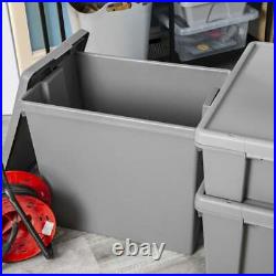 12 x 92L Heavy Duty Large Storage Boxes with Lids Plastic Industrial Containers