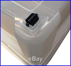 140L Clear Extra Large Stack Nest Plastic Storage Box Container with Castors