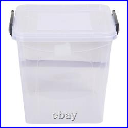 15-Litre Large Storage Box with Lid. Clear Plastic Pantry Container. Stackable