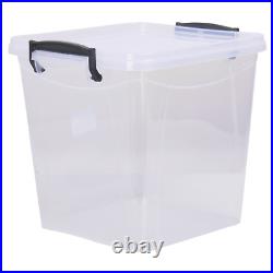 15-Litre Large Storage Box with Lid. Clear Plastic Pantry Container. Stackable
