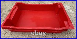 15 x Red Solid Plastic Nestable Stacking Euro Boxes Storage Tote 600 x 400 x 120