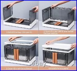 1/2/3/4 XXXL Large Durable Plastic Storage Boxes 45L With Lids Handles Foldable