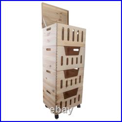 1-4 Tier Large Wooden Stacking Storage Boxes Crates Chest Trunk Cut-out Front