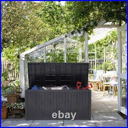 200-600L Outdoor Storage Box Large Patio Garden Deck Container Chest Wheels