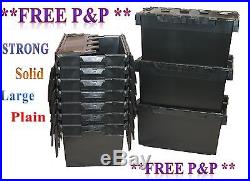 20 Black LARGE Nearly New Plastic Removal Storage Crate Box Container 80L