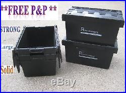 20 Black LARGE Used Removal Storage Crate Box Container 80L