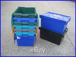 20 Black LARGE Used Removal Storage Crate Box Container 80L