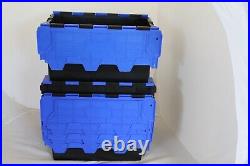 20 x Black/Blue LARGE New Removal Storage Crate Box Container 80L