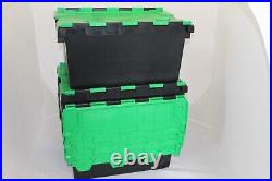 20 x Black/Green LARGE New Removal Storage Crate Box Container 80L