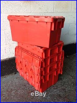 20x LARGE PLASTIC STORAGE TOTE BOXES/CRATES, MIXED COLOURS, STORAGE/DISTRIBUTION
