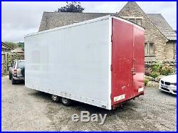 23ft Large braked twin axle box Show Storage Container Shed Trailer NO VAT