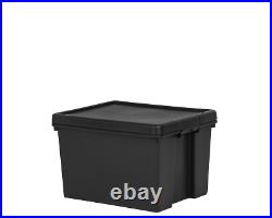 24L OR 45L Black Bam Heavy Duty With Lids Recycled Box For Commercial Storage UK