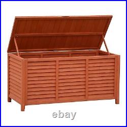 250l Storage Box Outdoor Patio Deck Wooden Garden Bench Tool Chest Container