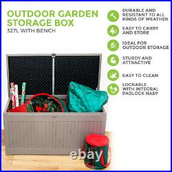 272 Litre Outdoor Storage Box Garden Patio Plastic Chest Lid Container Multi box