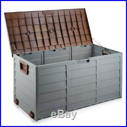 290L Garden Plastic Shed Storage Outdoor Box Large Patio Cabinet Garage Brown