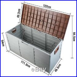 290L Garden Plastic Shed Storage Outdoor Box Large Patio Cabinet Garage Brown