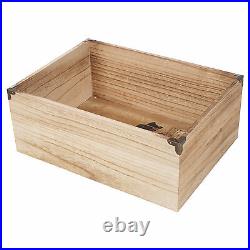2 Piece Wooden Storage Boxes Crates Country Club Nested Sturdy Fruit Veg Food