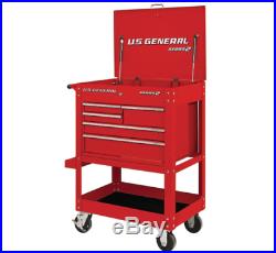 30 in 5 DRAWER RED Mechanic's Cart Chest Box Auto Shop Roll Swivel Tool Storage