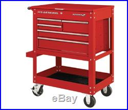 30 in 5 DRAWER RED Mechanic's Cart Chest Box Auto Shop Roll Swivel Tool Storage
