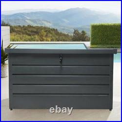 350L Garden Storage Box Utility Chest Cushion Shed Metal Large Outdoor Garden