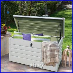 350L Large Outdoor Garden Storage Deck Box Galvanised Steel Container Chest Lid