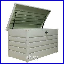 350L Large Outdoor Garden Storage Deck Box Galvanised Steel Container Chest Lid