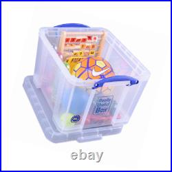 35 Litre Really Useful Boxes, Pack of 10, Clear, Plastic Storage, Strong, Lid