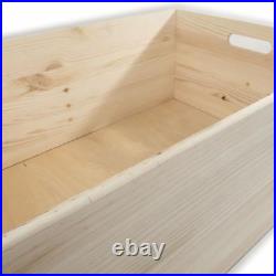 3 Tier Extra Large Plain Wooden Storage Open Box Crate Stacking Container Wheels