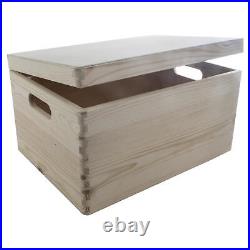 3 Tier Large Wooden Stackable Storage Boxes 40 x 30 x 75 cm Decorative Pine