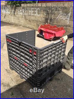 3 x Folding Large Containers Pallet stack-able crates 1200 x 1000